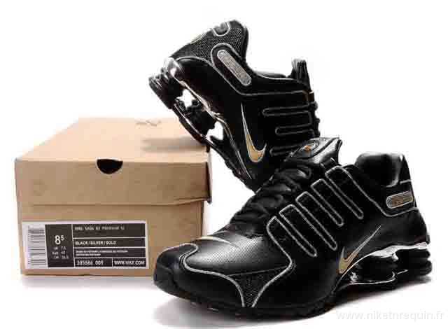 Dernieres concepteur de mens Nike Shox NZ noire doree (3)